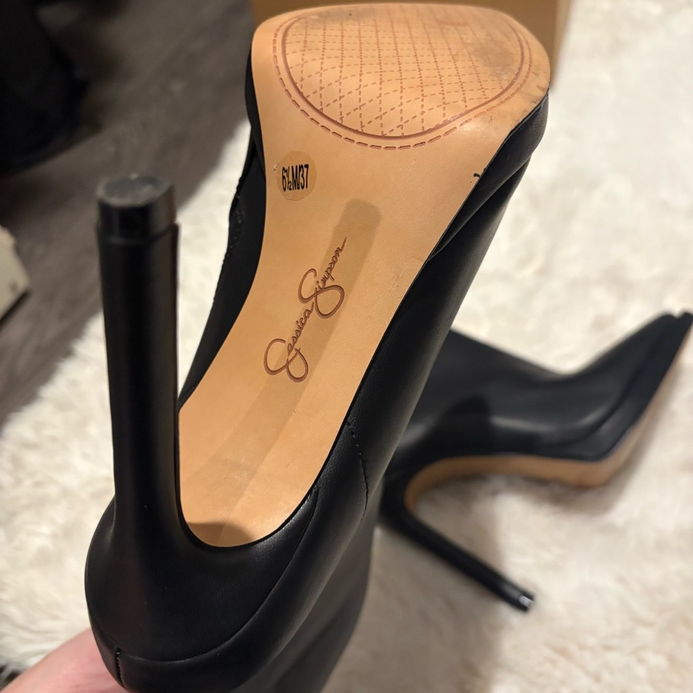 Jessica Simpson Black Ankle Booties Heels - Picture 6 of 11